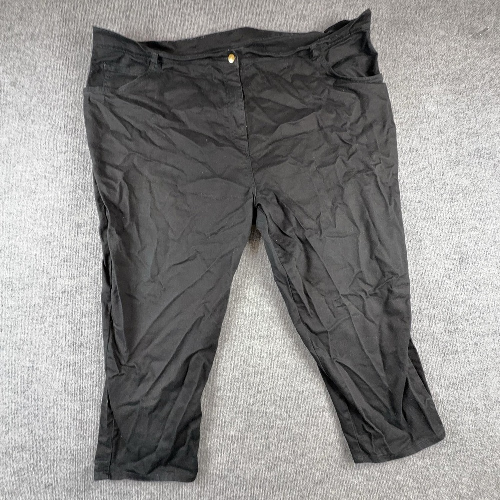 Bonjour Capri Pants Womens K2 Black Twill Stretch Tapered Leg Plus Size